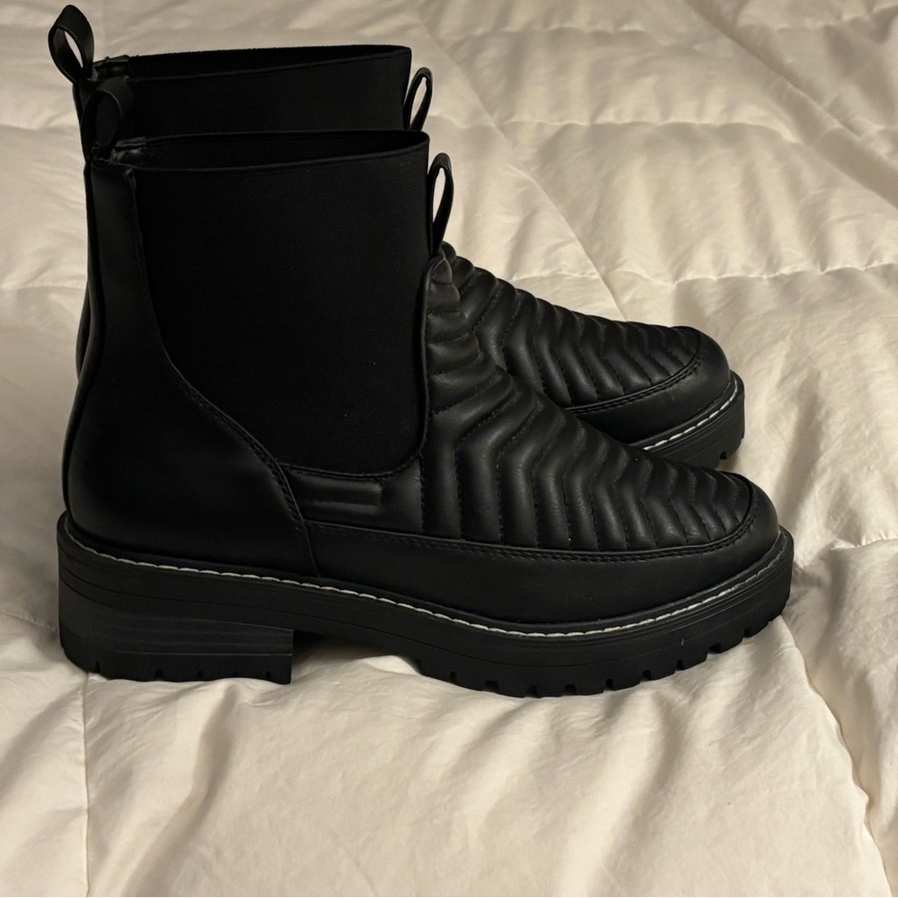 SO Black Quilted Combat Boots